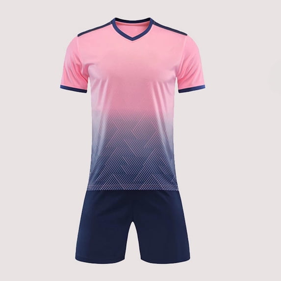 Amidoa Boys Summer Athletic 2 Piece Outfits Performance CrewNeck Short Sleeve and Active Casual Short Kids Clothing Set Pink Size 14