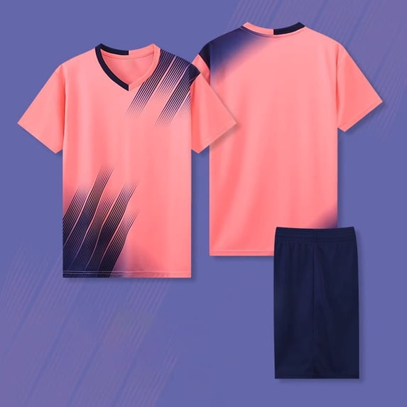 Amidoa Boys Summer Athletic 2 Piece Outfits Performance CrewNeck Short Sleeve and Active Casual Short Kids Clothing Set Pink Size 8