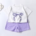 thumbnail image 1 of Amidoa Boys Summer Outfit Sets 2 Piece Graphic Cotton T-Shirt Short Sleeve and Shorts Set Kids Clothing Sets Purple Size 4T, 1 of 7