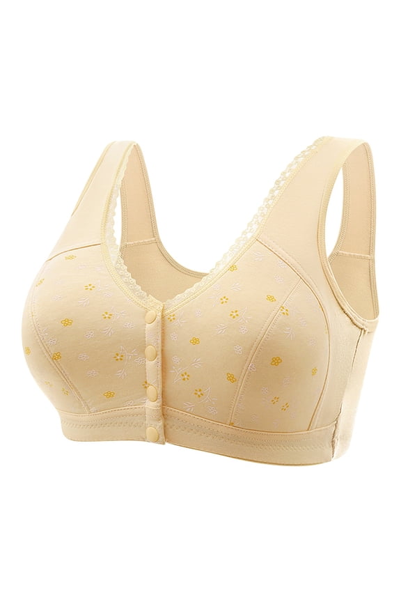 Bras for Seniors, Womens Bras Comfortable Front Closure 18 Hour Comfort-Strap Sleep Bralette No Underwire Bras