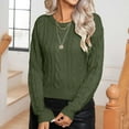 thumbnail image 1 of Amidoa Cable Knit Trendy Sweaters for Women 2025 Pullover Long Sleeve Green Casual Sweaters Womens Sweaters Cardigan XL, 1 of 4