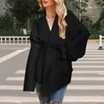 thumbnail image 1 of Amidoa Cardigan Sweaters for Women 2025 Open Front Long Sleeve Black Knit Collared Bandage Cardigans Women's Cardigans L, 1 of 5