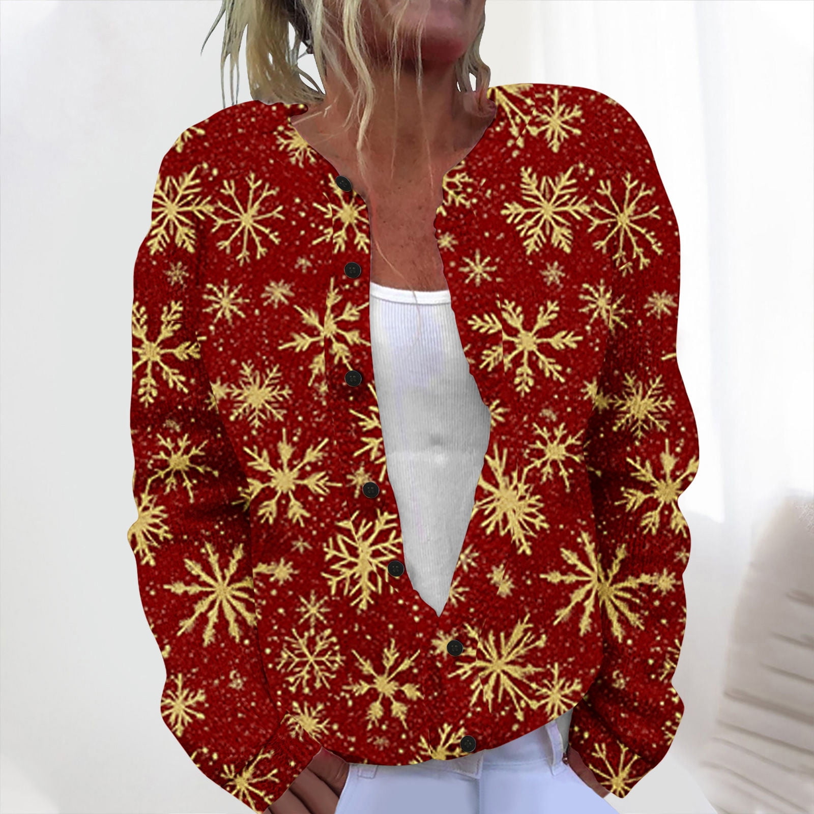 Christos Long Sleeve V-Neck Button Cardigan