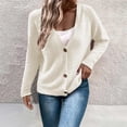 thumbnail image 1 of Amidoa Cardigan Womens Sweaters Fleece Long Sleeve White Loose Button up Solid Fall Cardigans Cardigans for Women L, 1 of 7