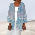 thumbnail image 1 of Amidoa Cardigans for Women Lightweight Long Sleeve Blue Sparkly Long Summer Open Front Cardigans Sweaters for Women M, 1 of 5