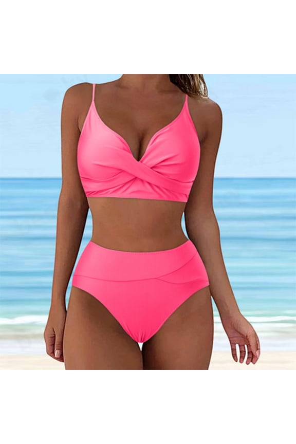 Cheeky Tankini Swimsuits for Women 2024 Wrap High Cut Two-Piece Sets Bikini Bottoms for Women