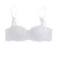 thumbnail image 1 of Amidoa Cheeky Womens Bras Lace Demi-Cup White Solid No Wire Lingeries Women Lingerie 40/90, 1 of 6