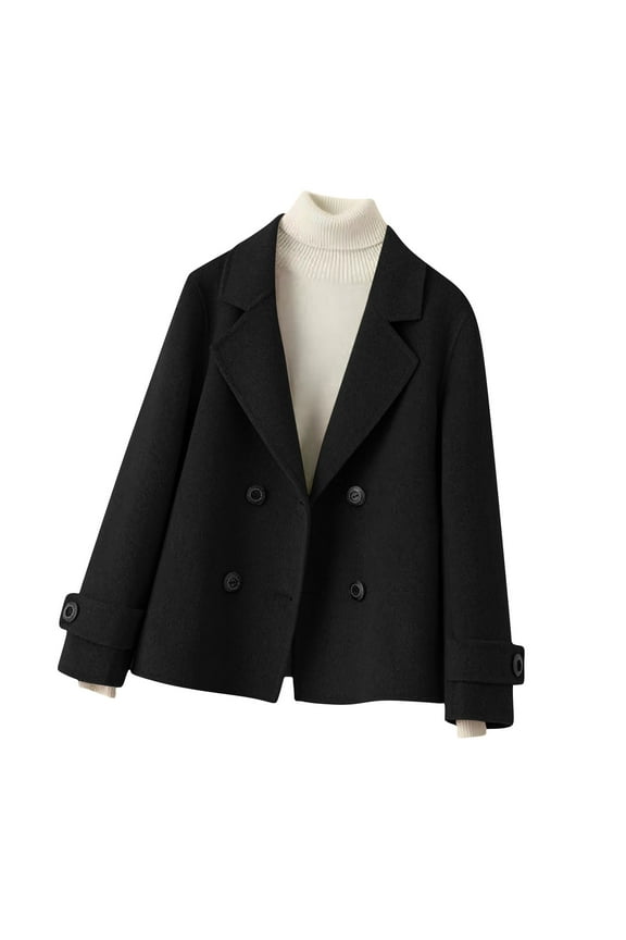 Coats for Women Barn Workout Black Suit Outerwear Double-Breasted Lapel Collar Jacket Jackets for Women XXL