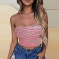 thumbnail image 1 of Amidoa Crop-Top Bras for Women Pink Push-up Strapless Sparkle Cheeky Bandeau Women Lingerie XXXL, 1 of 5
