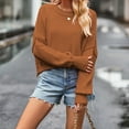 thumbnail image 1 of Amidoa Crop Women Sweater Long Sleeve Chunky Bronze Winter Warm Solid Sweaters Cardigans for Women L, 1 of 4