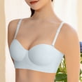 thumbnail image 1 of Amidoa Demi-Cup Womens Bras Blue Push-up Seamless Solid Bras Brasieres for Womens XL, 1 of 7