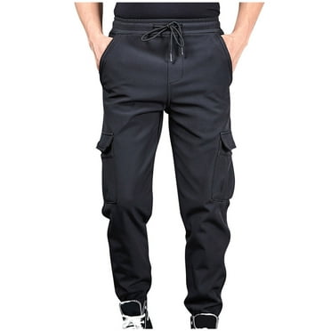 Zynviq Drawstring Men Jogger Pants Elastic Waist Solid Cargo Pants Mens Pants M