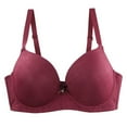 thumbnail image 1 of Amidoa Extra Lift Bras for Older Women Push-up Underwire Red Solid Bra Lingerie for Women 95E, 1 of 4
