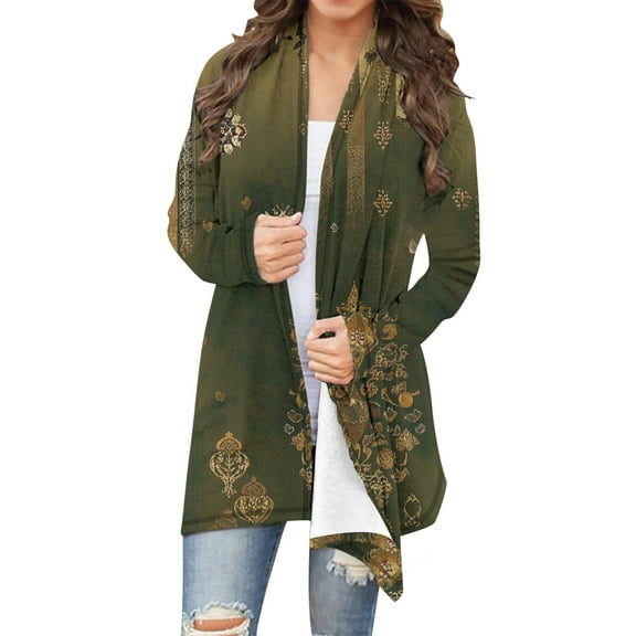 Amidoa Fall Womens Cardigans Long Sleeve Open Front Long Comfort Light Floral Cardigans Womens Sweaters Cardigan XXXL