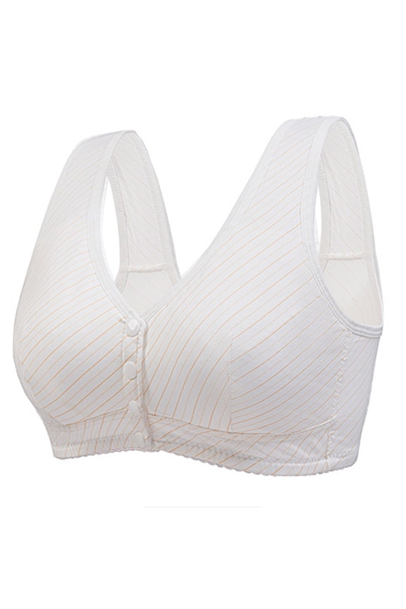 Front-Close Bras for Older Women Nursing Yellow Seamless Striped Bralette Bralettes for Women 50