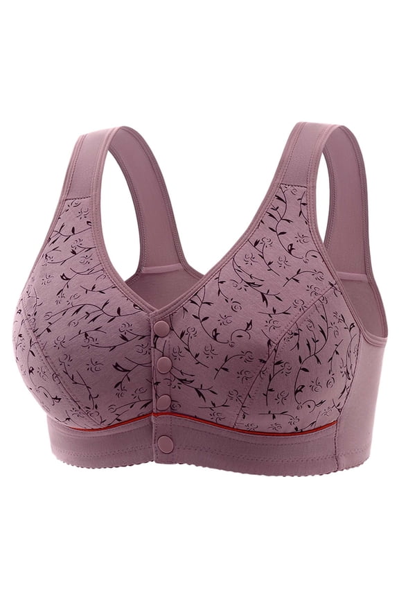 Front-Close Sport Bras for Women Wire-Free Floral Bra Bralette for Women 44