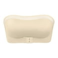 thumbnail image 1 of Amidoa Front Closure Bras for Women Beige Mesh Strapless Solid Push-up Bandeau Lingerie for Women L, 1 of 2