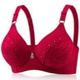 thumbnail image 1 of Amidoa Full-Figure Womens Bras Red Push-up No Underwire Lace Large Bust Bra Brasiers Women 38, 1 of 3