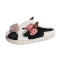 thumbnail image 1 of Amidoa Funny Womans Slippers Black Fuzzy House Animal Non Slip Warm Winter Slippers Womens Clogs 36, 1 of 9