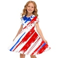 thumbnail image 1 of Amidoa Girl Dresses 4th of July Swing A-Line Short Sleeve Dress Casual Summer Sundress for Kids Multicolor Size 5T, 1 of 9