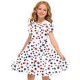 thumbnail image 1 of Amidoa Girl Dresses A-Line 4th of July Short Sleeve Swing Dress Summer Casual Sundress for Kids Multicolor Size 4T, 1 of 9