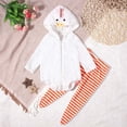 thumbnail image 1 of Amidoa Girls 2 Piece Outfits Fall Winter Clothes Long Sleeve Hooded Sweatshirt and Casual Pants Kids Clothing Sets Size White 18 Months, 1 of 8