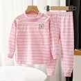 thumbnail image 1 of Amidoa Girls 2 Piece Outfits Fall Winter Clothes Print Cotton Top Long Sleeved and Elastic Waist Pants Kids Clothing Sets Pink 7 Years, 1 of 7