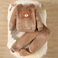 thumbnail image 1 of Amidoa Girls 2 Piece Outfits Fall Winter Clothes Print Soft Long Sleeves Top and Casual Pants Kids Clothing Sets Khaki Size 6 Months, 1 of 8