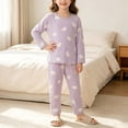thumbnail image 1 of Amidoa Girls 2 Piece Outfits Fall Winter Clothes Print Soft Long Sleeves Top and Pants Kids Clothing Sets Purple Size 4-5 Years, 1 of 7