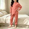 thumbnail image 1 of Amidoa Girls 2 Piece Outfits Soft Cute Long Sleeve Top and Pants Fall Winter Kids Clothing Sets Orange Size 5T, 1 of 6