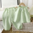 thumbnail image 1 of Amidoa Girls 2 Piece Outfits Summer Clothes Cute T-Shirts Cotton Solid Color Tank Top and Casual Shorts Kids Clothing Sets Green Size 6, 1 of 5