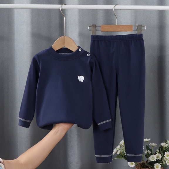 Amidoa Girls 2 Piece Outfits Summer Clothes Cute T-Shirts Long Sleeve and Casual Shorts Kids Clothing Se Dark Blue Size 9 Months