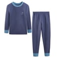 thumbnail image 1 of Amidoa Girls 2 Piece Outfits Summer Clothes Long Sleeve Soft T Shirts and Casual Shorts Kids Clothing Sets Navy Size 6T, 1 of 2