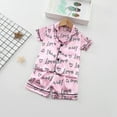 thumbnail image 1 of Amidoa Girls 2 Piece Outfits Summer Clothes Print T-Shirts Graphic Short Sleeve and Elastic Waist Casual Shorts Kids Clothing Set Multicolor Size 2T, 1 of 3