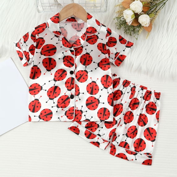 Amidoa Girls 2 Piece Outfits Summer Clothes T Shirt Short Sleeve and Casual Short Kids Clothing Sets White Size 3T