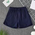 thumbnail image 1 of Amidoa Girls Athletic Shorts With Pockets Baggy Elastic Waist High Waisted Shorts Running Quick Dry Shorts Navy Size 10, 1 of 6