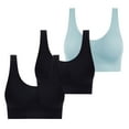 thumbnail image 1 of Amidoa Girls Bra Smoothing Wire-Free 3 Pcs Sports Bra Womens Bralettes Plus Size M, 1 of 7
