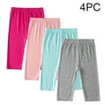 thumbnail image 1 of Amidoa Girls Capri Leggings Stretch Athletic Cropped Pants Basic Casual Soft Pants Hot Pink 4T, 1 of 8