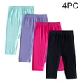 thumbnail image 1 of Amidoa Girls Capri Leggings Stretch Athletic Cropped Pants Basic Casual Soft Pants Mint Green 6 Years, 1 of 8