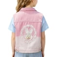thumbnail image 1 of Amidoa Girls Denim Vest, Round Collared Cute Sleeveless Jeans Tops With Pockets,Pink Size 5T, 1 of 5