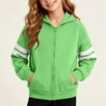 thumbnail image 1 of Amidoa Girls Graphic Hoodies Zip Up Hooded Sweatshirt Kids Cute Casual Long Sleeve Fall Winter ClothesGreen Size 5-6 Years, 1 of 7