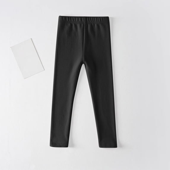 Amidoa Girls Leggings Athletic Stretch Pants Basic Soft Casual Pants Black 11 Years
