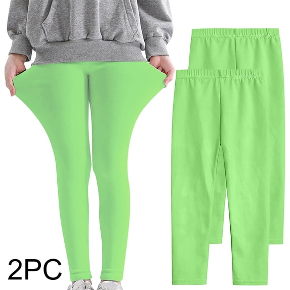 Amidoa Girls Leggings Athletic Stretch Pants Basic Soft Casual Pants Mint Green 5T
