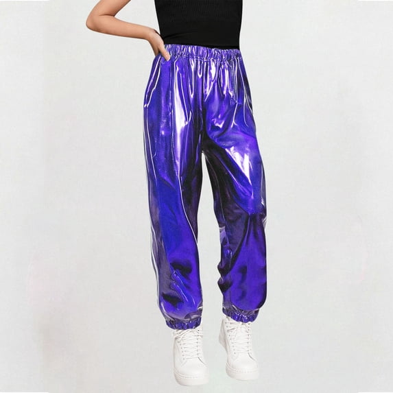 Amidoa Girls Leggings Wide Leg Joggers Pants Kids Casual Elastic Waist Pants Blue 11 Years
