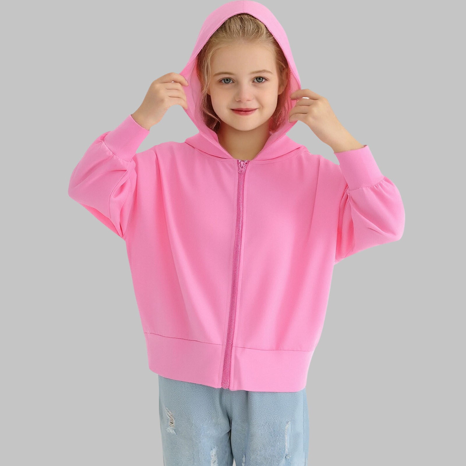 Amidoa Girls Rash Guard Shirt Quick Dry Long Sleeve Kids Sun Protection ...