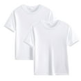 thumbnail image 1 of Amidoa Girls Short Sleeve Crewneck Solid Color Summer T Shirts Cotton Casual Kids Tops White Size 9, 1 of 6