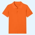 thumbnail image 1 of Amidoa Girls Short Sleeve Crewneck Solid Color Summer T Shirts Kids Cotton Casual Tops Orange Size 7, 1 of 3