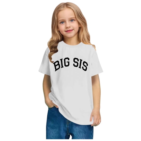 Amidoa Girls Short Sleeve Cute Crewneck Graphic Cotton Casual Summer Top White,5 Years