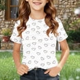 thumbnail image 1 of Amidoa Girls Short Sleeve Cute Graphic T-Shirts Summer Casual Kids Tops Soft Crewneck Tees,White Size 4T, 1 of 5