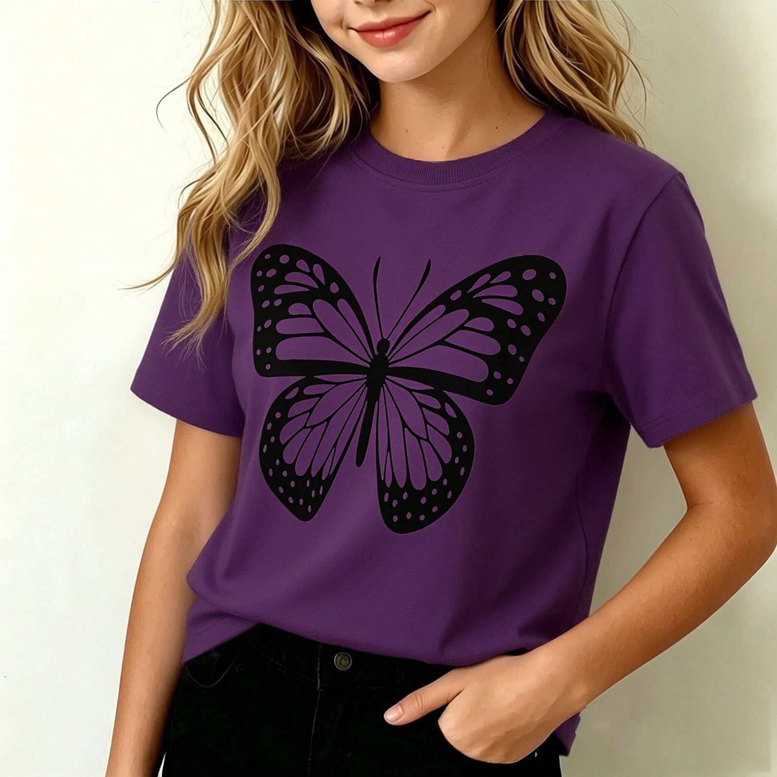 Girls Short Sleeve Graphic Cotton Cute T-Shirts Tops Casual Kids Summer Soft Crewneck Tees,Multicolor Size 6
